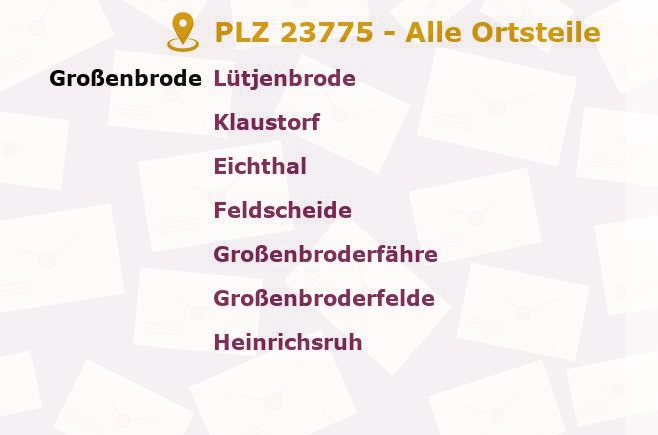 Postleitzahl 23775 Großenbrode, Schleswig-Holstein - Alle Orte und Ortsteile