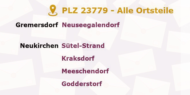 Postleitzahl 23779 Lütjenbrode, Schleswig-Holstein - Alle Orte und Ortsteile