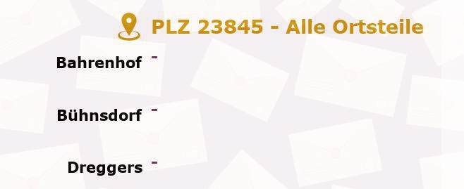 Postleitzahl 23845 Groß Niendorf, Schleswig-Holstein - Alle Orte und Ortsteile