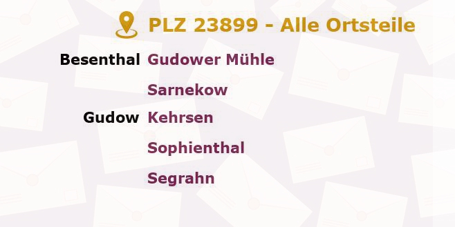 Postleitzahl 23899 Gudow, Schleswig-Holstein - Alle Orte und Ortsteile