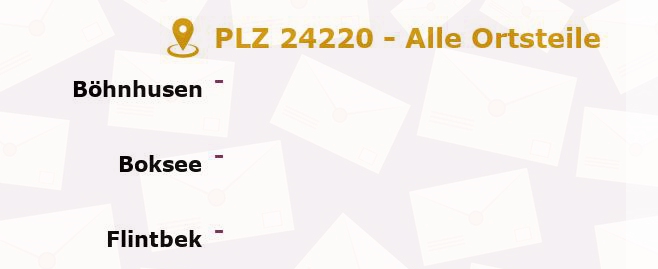 Postleitzahl 24220 Molfsee, Schleswig-Holstein - Alle Orte und Ortsteile