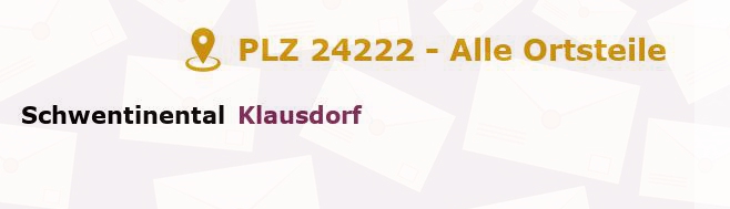 Postleitzahl 24222 Schleswig-Holstein - Alle Orte und Ortsteile