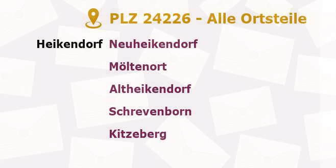 Postleitzahl 24226 Heikendorf, Schleswig-Holstein - Alle Orte und Ortsteile