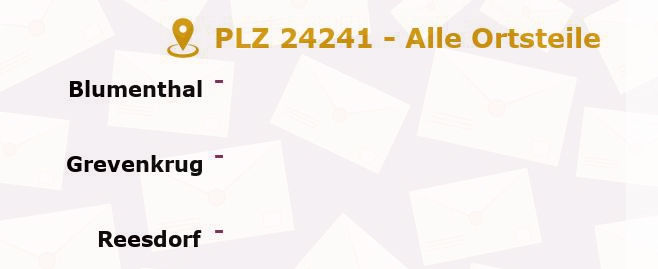 Postleitzahl 24241 Schmalstede, Schleswig-Holstein - Alle Orte und Ortsteile