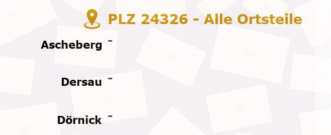 Postleitzahl 24326 Stocksee, Schleswig-Holstein - Alle Orte und Ortsteile