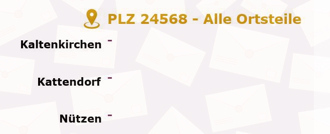 Postleitzahl 24568 Kaltenkirchen, Schleswig-Holstein - Alle Orte und Ortsteile