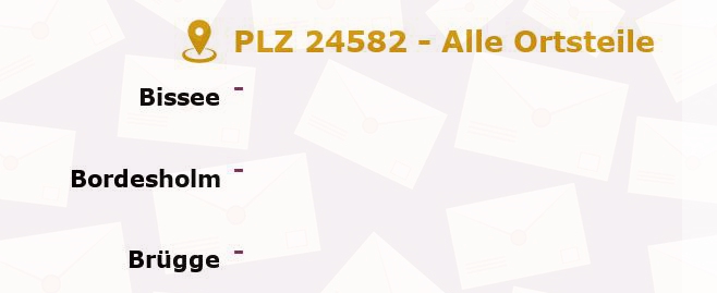 Postleitzahl 24582 Wattenbek, Schleswig-Holstein - Alle Orte und Ortsteile