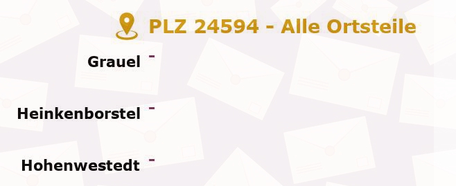 Postleitzahl 24594 Wapelfeld, Schleswig-Holstein - Alle Orte und Ortsteile