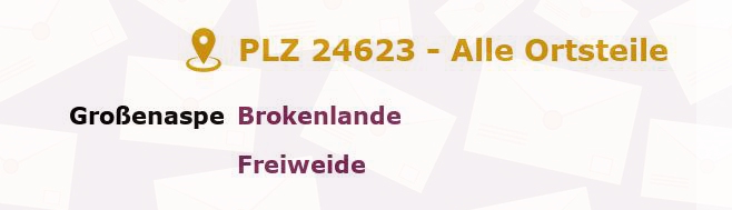 Postleitzahl 24623 Großenaspe, Schleswig-Holstein - Alle Orte und Ortsteile