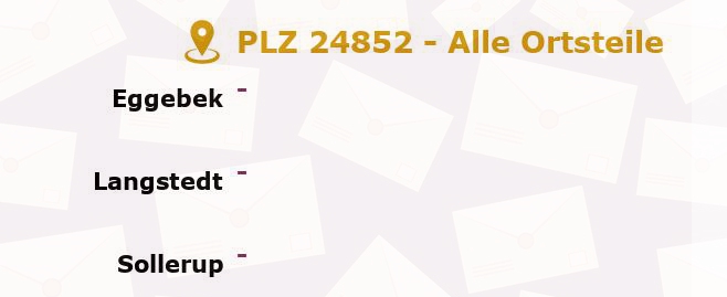 Postleitzahl 24852 Langstedt, Schleswig-Holstein - Alle Orte und Ortsteile