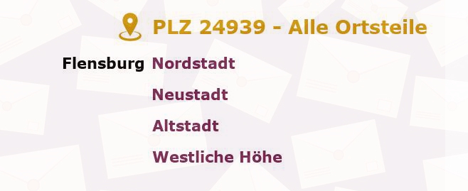 Postleitzahl 24939 Flensburg, Schleswig-Holstein - Alle Orte und Ortsteile