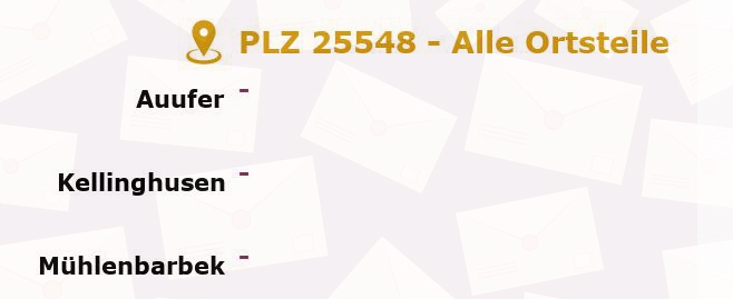 Postleitzahl 25548 Oeschebüttel, Schleswig-Holstein - Alle Orte und Ortsteile