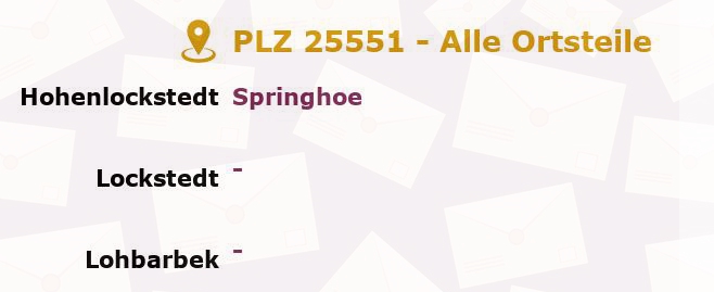 Postleitzahl 25551 Winseldorf, Schleswig-Holstein - Alle Orte und Ortsteile