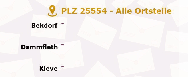 Postleitzahl 25554 Landrecht, Schleswig-Holstein - Alle Orte und Ortsteile