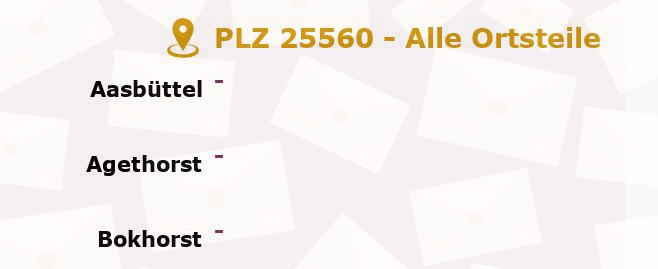 Postleitzahl 25560 Oldenborstel, Schleswig-Holstein - Alle Orte und Ortsteile