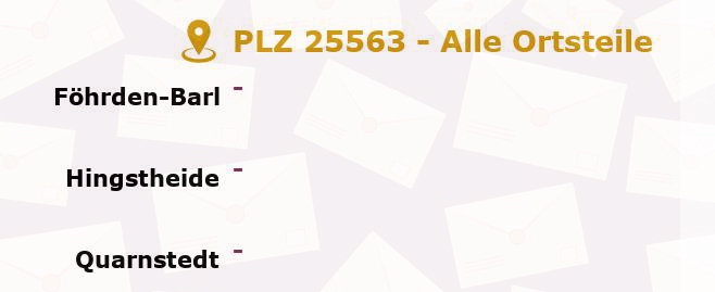 Postleitzahl 25563 Wulfsmoor, Schleswig-Holstein - Alle Orte und Ortsteile