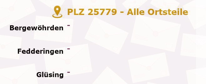 Postleitzahl 25779 Hennstedt, Schleswig-Holstein - Alle Orte und Ortsteile