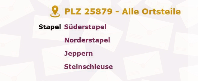 Postleitzahl 25879 Süderstapel, Schleswig-Holstein - Alle Orte und Ortsteile