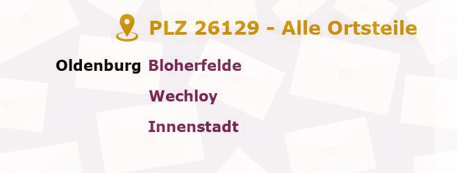 Postleitzahl 26129 Oldenburg, Niedersachsen - Alle Orte und Ortsteile