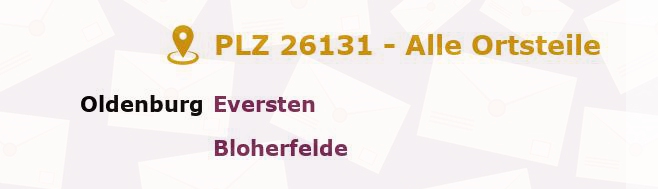 Postleitzahl 26131 Oldenburg, Niedersachsen - Alle Orte und Ortsteile