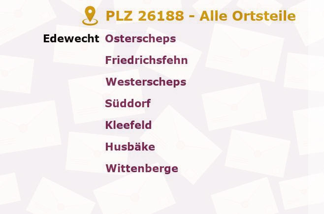 Postleitzahl 26188 Edewecht, Niedersachsen - Alle Orte und Ortsteile