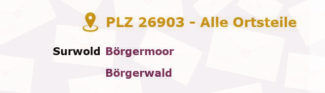 Postleitzahl 26903 Surwold, Niedersachsen - Alle Orte und Ortsteile