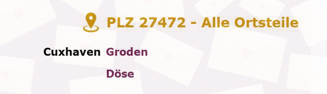 Postleitzahl 27472 Cuxhaven, Niedersachsen - Alle Orte und Ortsteile