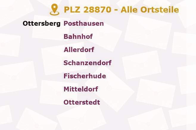 Postleitzahl 28870 Ottersberg, Niedersachsen - Alle Orte und Ortsteile