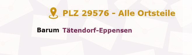 Postleitzahl 29576 Niedersachsen - Alle Orte und Ortsteile