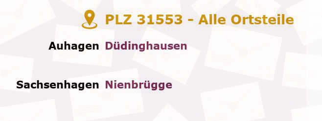 Postleitzahl 31553 Sachsenhagen, Niedersachsen - Alle Orte und Ortsteile