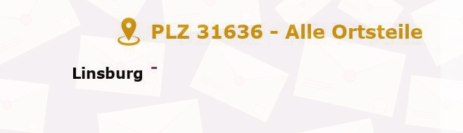 Postleitzahl 31636 Linsburg, Niedersachsen - Alle Orte und Ortsteile