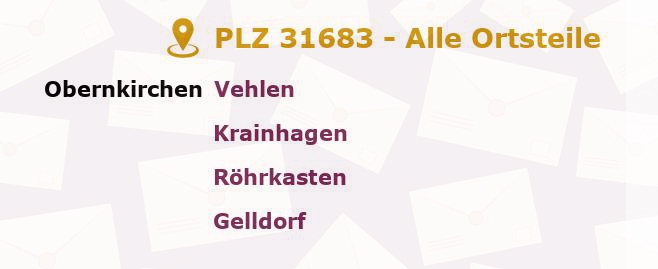 Postleitzahl 31683 Obernkirchen, Niedersachsen - Alle Orte und Ortsteile