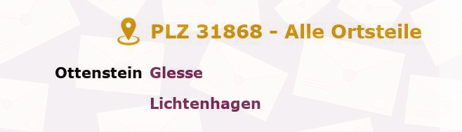 Postleitzahl 31868 Ottenstein, Niedersachsen - Alle Orte und Ortsteile