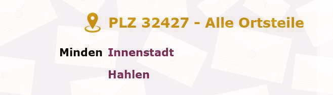 Postleitzahl 32427 Minden, Nordrhein-Westfalen - Alle Orte und Ortsteile