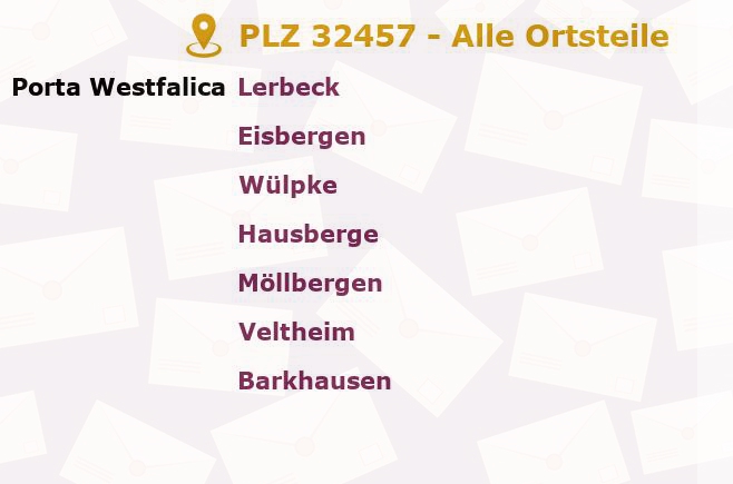 Postleitzahl 32457 Porta Westfalica, Nordrhein-Westfalen - Alle Orte und Ortsteile