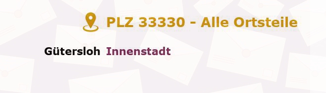 Postleitzahl 33330 Gütersloh, Nordrhein-Westfalen - Alle Orte und Ortsteile