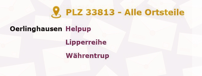 Postleitzahl 33813 Oerlinghausen, Nordrhein-Westfalen - Alle Orte und Ortsteile