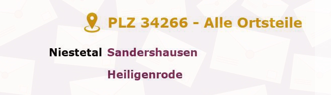 Postleitzahl 34266 Hessen - Alle Orte und Ortsteile