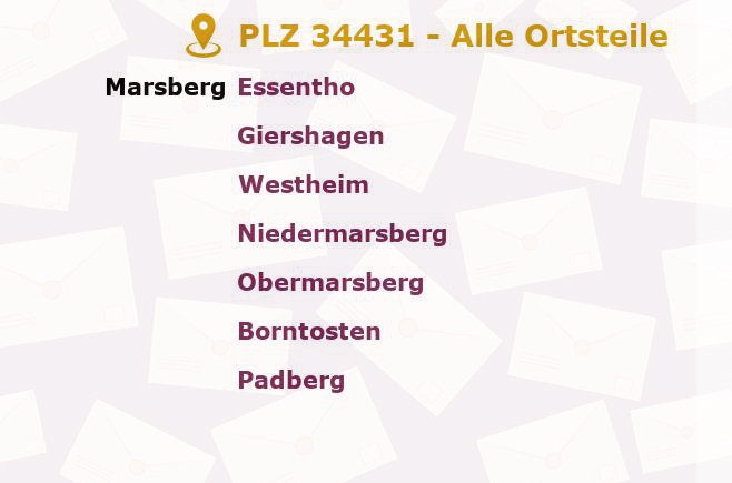 Postleitzahl 34431 Marsberg, Nordrhein-Westfalen - Alle Orte und Ortsteile