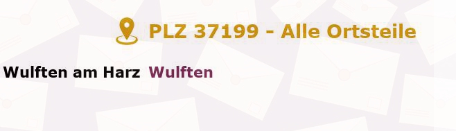 Postleitzahl 37199 Wulften, Niedersachsen - Alle Orte und Ortsteile