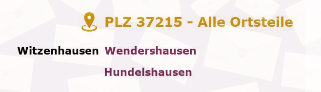 Postleitzahl 37215 Witzenhausen, Hessen - Alle Orte und Ortsteile