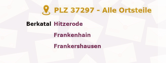 Postleitzahl 37297 Hessen - Alle Orte und Ortsteile