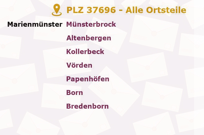 Postleitzahl 37696 Nordrhein-Westfalen - Alle Orte und Ortsteile