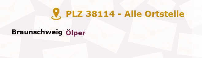 Postleitzahl 38114 Braunschweig, Niedersachsen - Alle Orte und Ortsteile