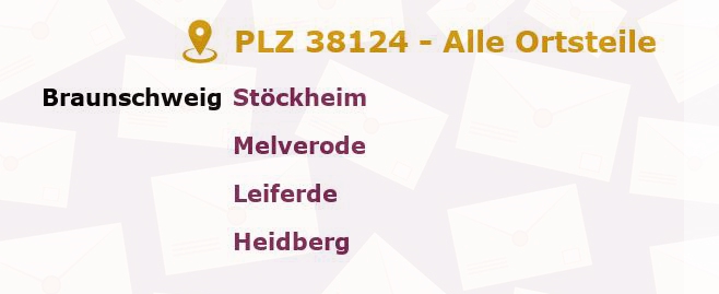 Postleitzahl 38124 Braunschweig, Niedersachsen - Alle Orte und Ortsteile