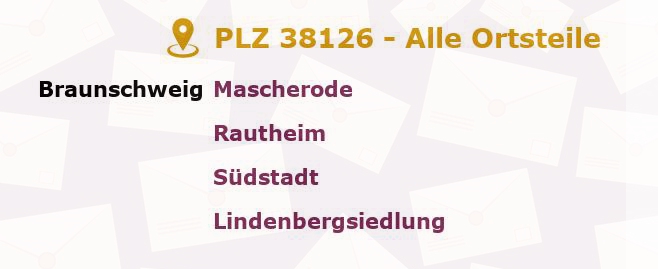 Postleitzahl 38126 Braunschweig, Niedersachsen - Alle Orte und Ortsteile