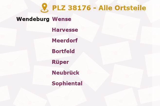 Postleitzahl 38176 Wendeburg, Niedersachsen - Alle Orte und Ortsteile