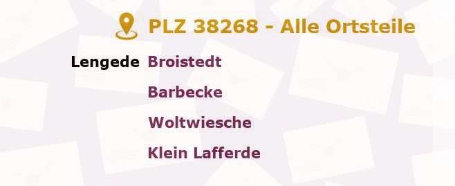 Postleitzahl 38268 Lengede, Niedersachsen - Alle Orte und Ortsteile