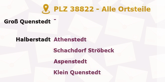 Postleitzahl 38822 Ströbeck, Sachsen-Anhalt - Alle Orte und Ortsteile