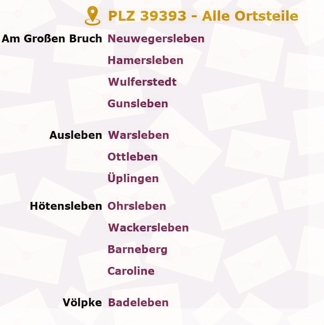 Postleitzahl 39393 Völpke, Sachsen-Anhalt - Alle Orte und Ortsteile